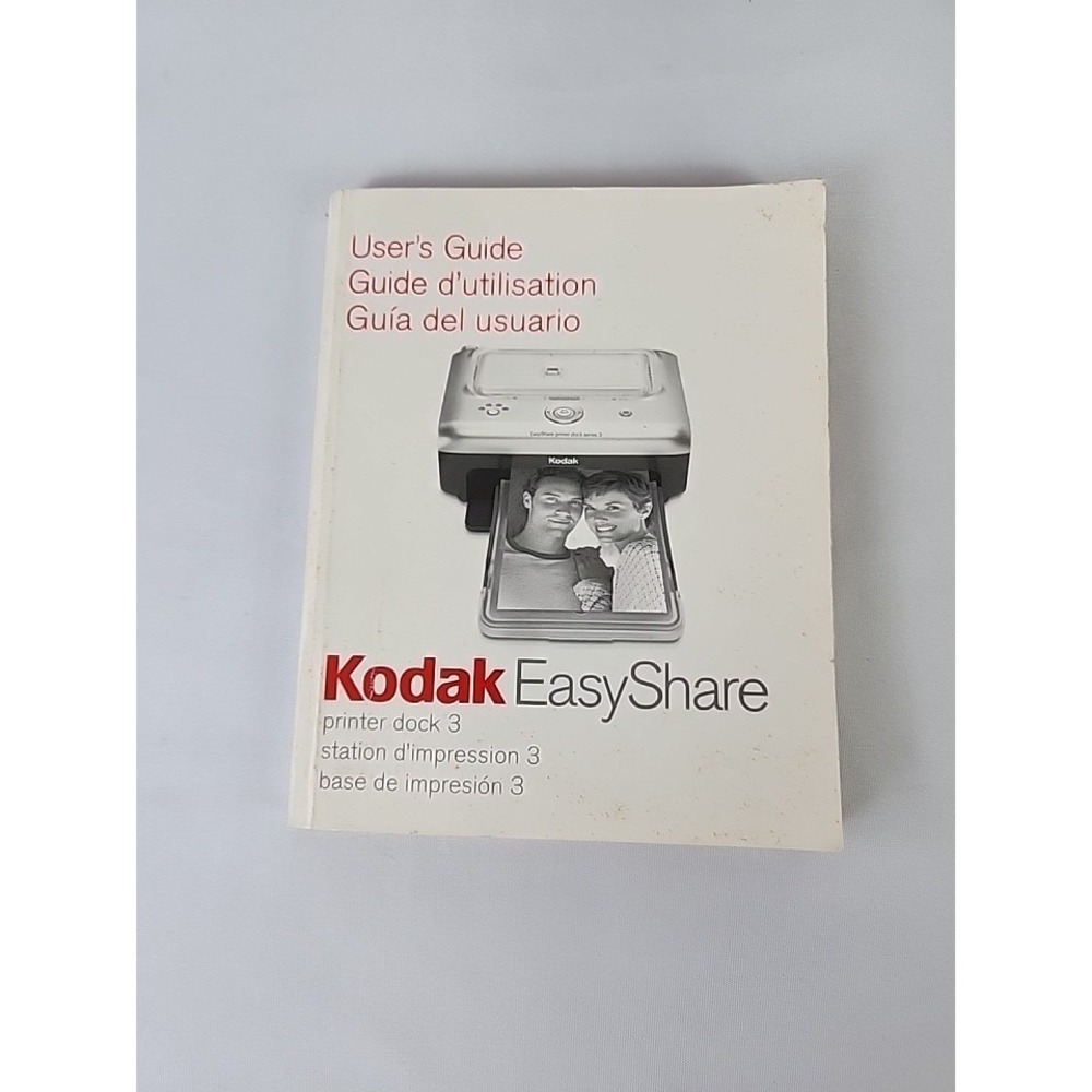 Kodak EasyShare Printer Dock 3 User Instruction Guide Manual P/N 4J1958